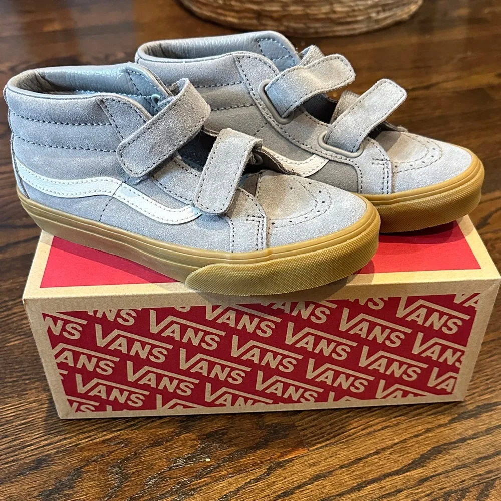 Vans Kids High-Top Sneakers - Light Gray and Tan - Picture 1 of 4